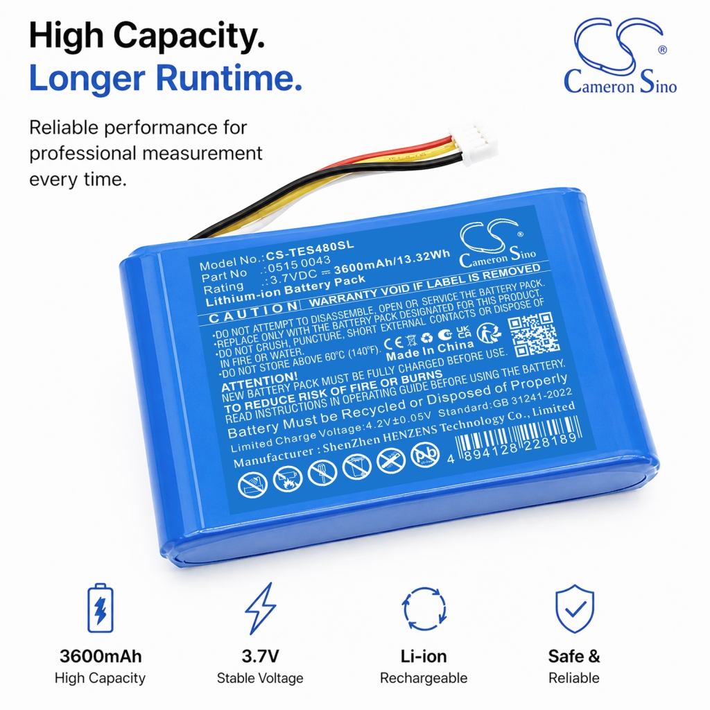 Batería compatible con Testo CS-TES480SL