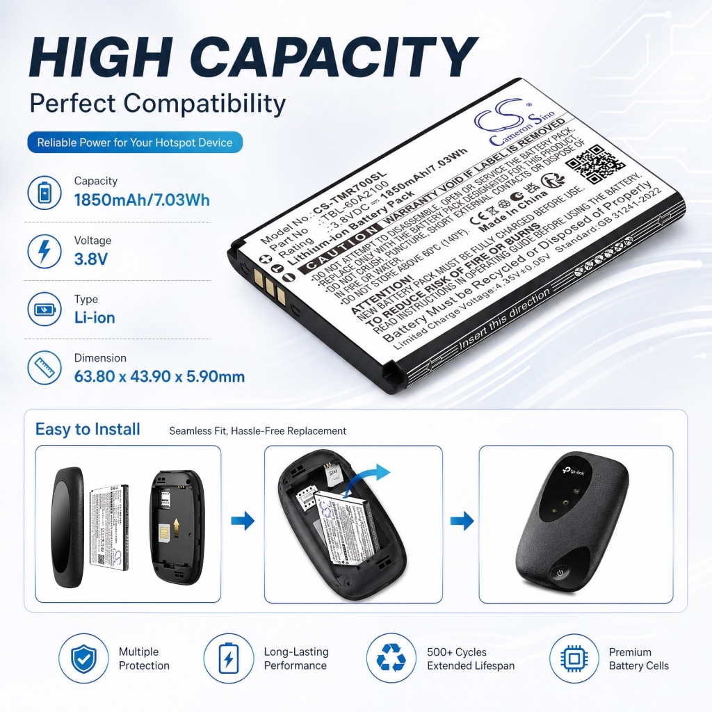 Baterías compatible con TP-Link TL-M7000 TL-M7000 CS-TMR700SL