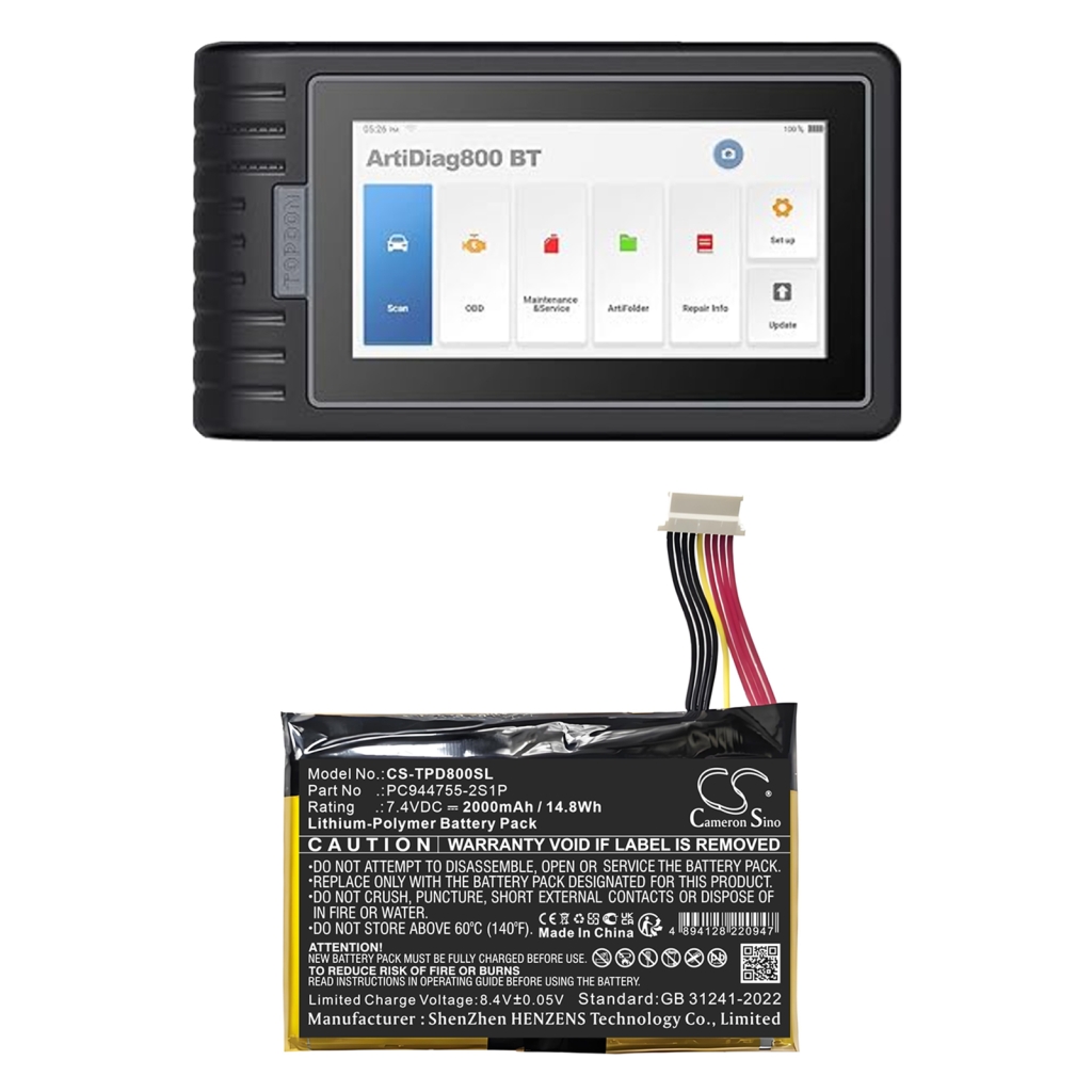 Equipo Batería Topdon CS-TPD800SL