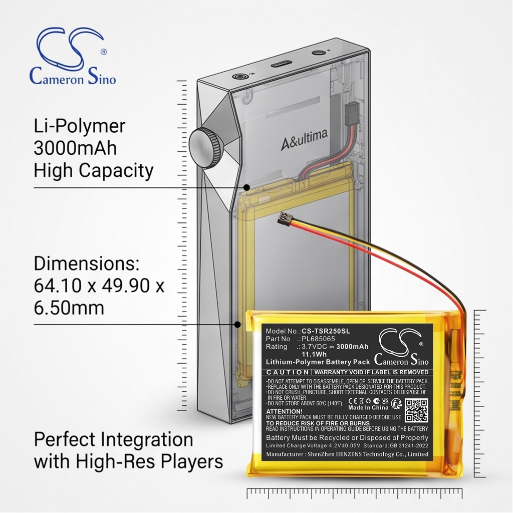 Batería compatible con Astell&kern CS-TSR250SL