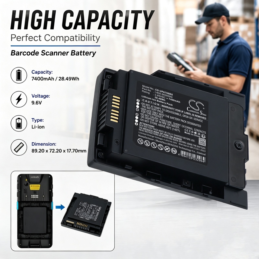 Baterías compatible con Unitech PA768 PA768 Rugged Mobile Computer CS-UPA768BX