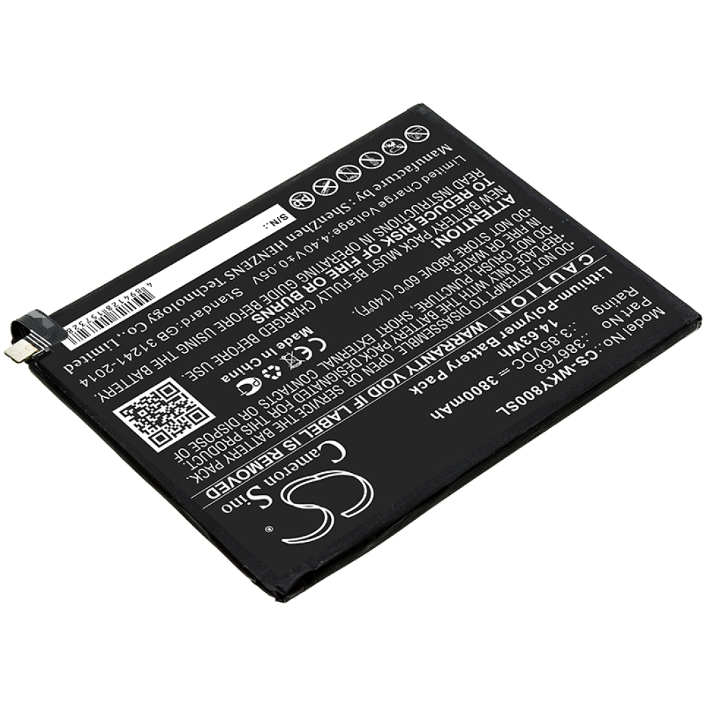 Batería del teléfono móvil Wiko CS-WKY800SL