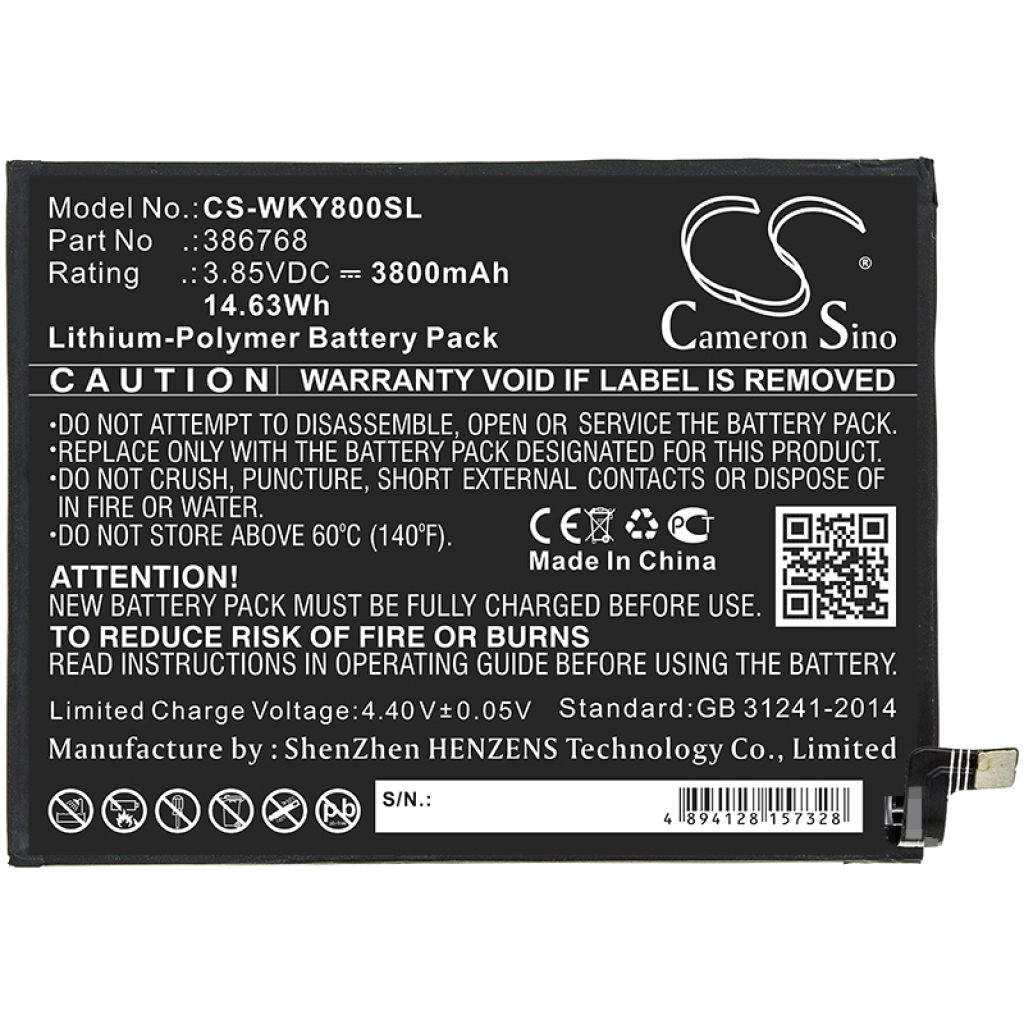 Batería del teléfono móvil Wiko CS-WKY800SL