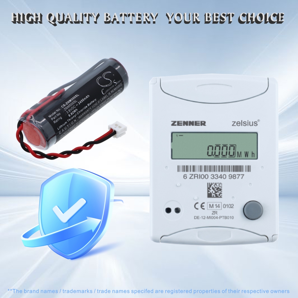 Batería compatible con Zenner CS-ZNM500SL