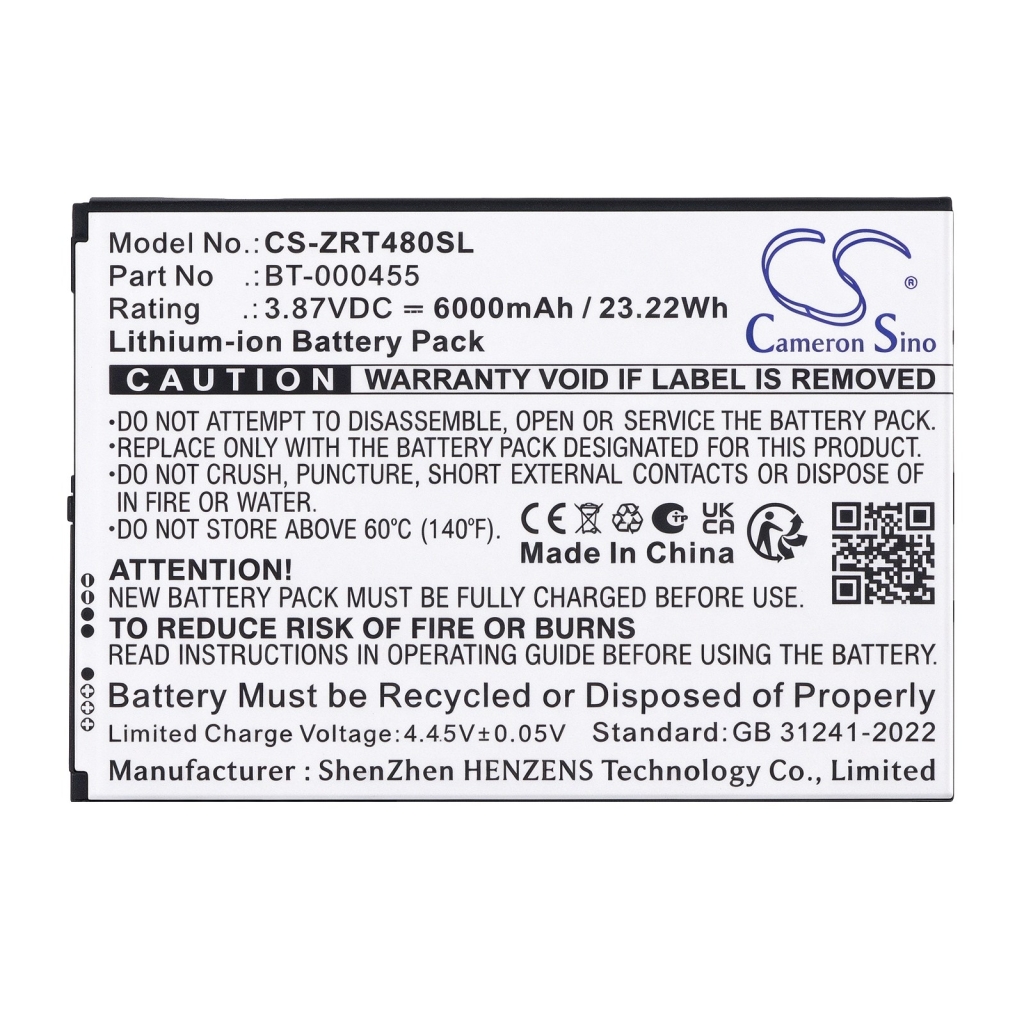Baterías compatible con Zebra ET40 8-Inch Enterprise Tablet 8-Inch CS-ZRT480SL
